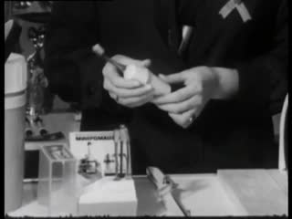 an unobtrusive presentation of an electric toothbrush, as well as other soviet consumer goods of the sixties