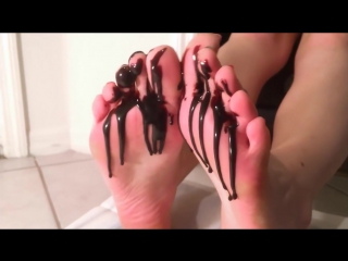 sweet feet in dark chocolate [foot fetish, legs, foot, wet, sex,]